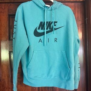 Nike Men's Teal Hoodie with Black Accents